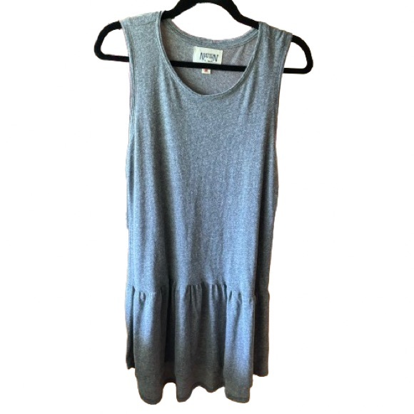 NWT Revolve Nation Ltd. Serena Tank Heather Gray Ruffle Hem Dress Size M - Picture 3 of 6